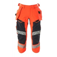 MASCOT® Workwear Driekwart broek met spijkerzakken | ACCELERATE SAFE | 22210 hi-vis rood/donkermari