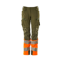 MASCOT® Workwear Werkbroek met kniezakken | ACCELERATE SAFE | 3314 mosgroen/hi-vis oranje | 19178-51