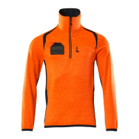 MASCOT® Workwear Fleecetrui met korte rits | ACCELERATE | 14010 hi-vis oranje/donkermarine | 19303-3