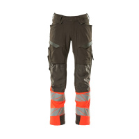 MASCOT® Workwear Werkbroek met kniezakken | ACCELERATE SAFE | 18222 donkerantraciet/hi-vis rood | 19