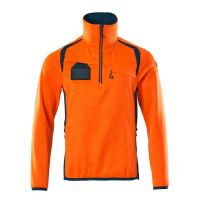 MASCOT® Workwear Fleecetrui met korte rits | ACCELERATE S | 1444 hi-vis oranje/donkerpetrol | 19303-