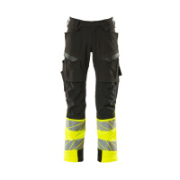 MASCOT® Workwear Werkbroek met kniezakken | ACCELERATE SAFE | 0917 zwart/hi-vis geel | 19179-511-091