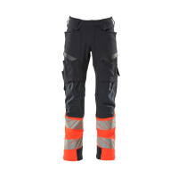 MASCOT® Workwear Werkbroek met kniezakken | ACCELERATE SAFE | 10222 donkermarine/hi-vis rood | 19179