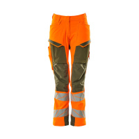 MASCOT® Workwear Werkbroek met kniezakken | ACCELERATE SAFE | 1433 hi-vis oranje/mosgroen | 19078-51