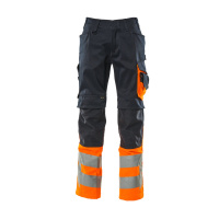 MASCOT® Workwear Werkbroek met kniezakken | SAFE SUPREME | 01014 donkermarine/hi-vis oranje | 15679-