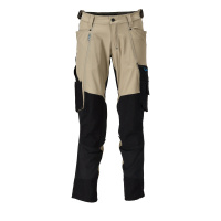 MASCOT® Workwear Werkbroek met kniezakken | ADVANCED | 5509 lichtkhaki/zwart | 23179-311-5509