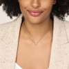 Afbeelding van 14 krt witgouden collier met diamant 4106426