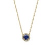 Afbeelding van 14 krt Geelgouden collier met blauw saffier en 0.05 krt diamant 4031837