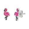 Afbeelding van Zilveren oorstekers met flamingo 1329849