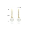 Afbeelding van 14 karaat geelgouden oorhangers met imitatieparel en zirkonia 4023834