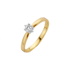 Afbeelding van 14 krt bicolour gouden ring met 0.40 crt briljant G/VSI 707201040