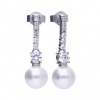 Afbeelding van Zilveren oorhangers met imitatieparel en zirkonia 6209491111