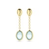 Afbeelding van 14 krt geelgouden oorhangers met blauw topaas 4031211
