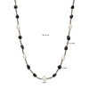 Afbeelding van Zilveren collier met parel, onyx en hematiet 1338119