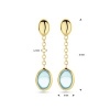 Afbeelding van 14 krt geelgouden oorhangers met blauw topaas 4031211