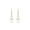 Afbeelding van 14 karaat geelgouden oorhangers met imitatieparel en zirkonia 4023834