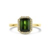 Afbeelding van 14 krt geelgouden ring met groen toermalijn en diamant 0.10 crt 4028436
