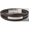 Afbeelding van 5-delige leren herenarmband met staal S-B132A