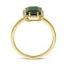 Afbeelding van 14 krt geelgouden ring met groen toermalijn en diamant 0.10 crt 4028436