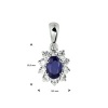 Afbeelding van 14 krt witgouden hanger met blauwe saffier en zirkonia 4105393