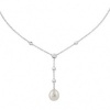 Afbeelding van Zilveren collier met zirkonia en zoetwaterparel 102062543
