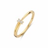 Afbeelding van 14 krt geelgouden ring met briljant 607269906