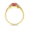 Afbeelding van 14 krt gouden ring met granaat en 0.09 crt diamant 4031746