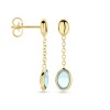 Afbeelding van 14 krt geelgouden oorhangers met blauw topaas 4031211