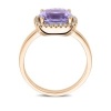 Afbeelding van 14 krt roodgouden ring met amethist en diamant 4401606