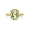 Afbeelding van 14 krt geelgouden ring met groen amethist 4031875