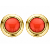 Afbeelding van 14 krt gouden oorknoppen met bloedkoraal 40-K5-101BLCK
