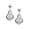 Afbeelding van Zilveren oorhangers hart met zirkonia wit 1019452