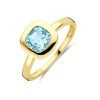 Afbeelding van 14 krt geelgouden ring met blauw topaas 4033667