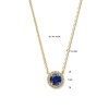 Afbeelding van 14 krt Geelgouden collier met blauw saffier en 0.05 krt diamant 4031837