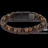 Afbeelding van Leren herenarmband met tijgeroog kralen S-B135A 