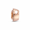 Afbeelding van 14 krt roodgouden hanger met morganiet en 0.09 crt diamant 4401410