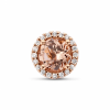 Afbeelding van 14 krt roodgouden hanger met morganiet en 0.09 crt diamant 4401410
