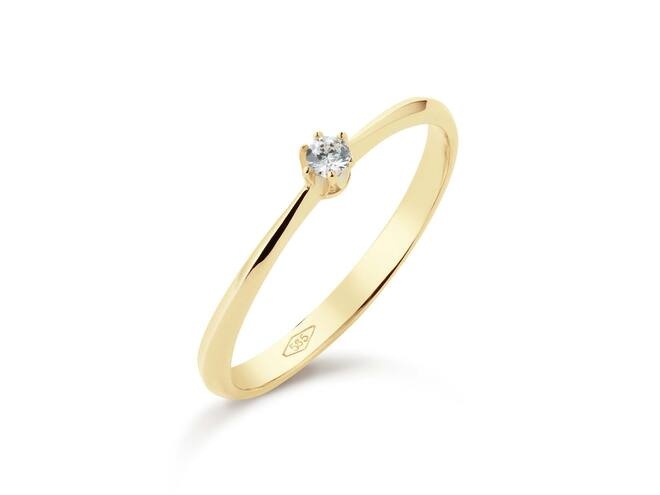 14 krt geelgouden ring met zirkonia 2141036