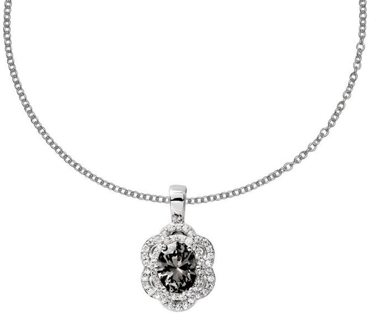 Zilveren collier met zirkonia en lavendel zirkonia 1312051062