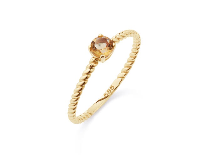 14 krt geelgouden ring met citrien 2140243