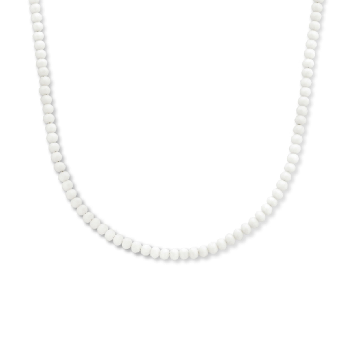 Zilveren collier met wit kristalglas 1335686