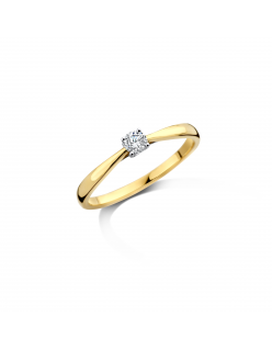 14 krt gouden solitair ring met 0.15 crt lab grown diamant 41-730-1015LG 