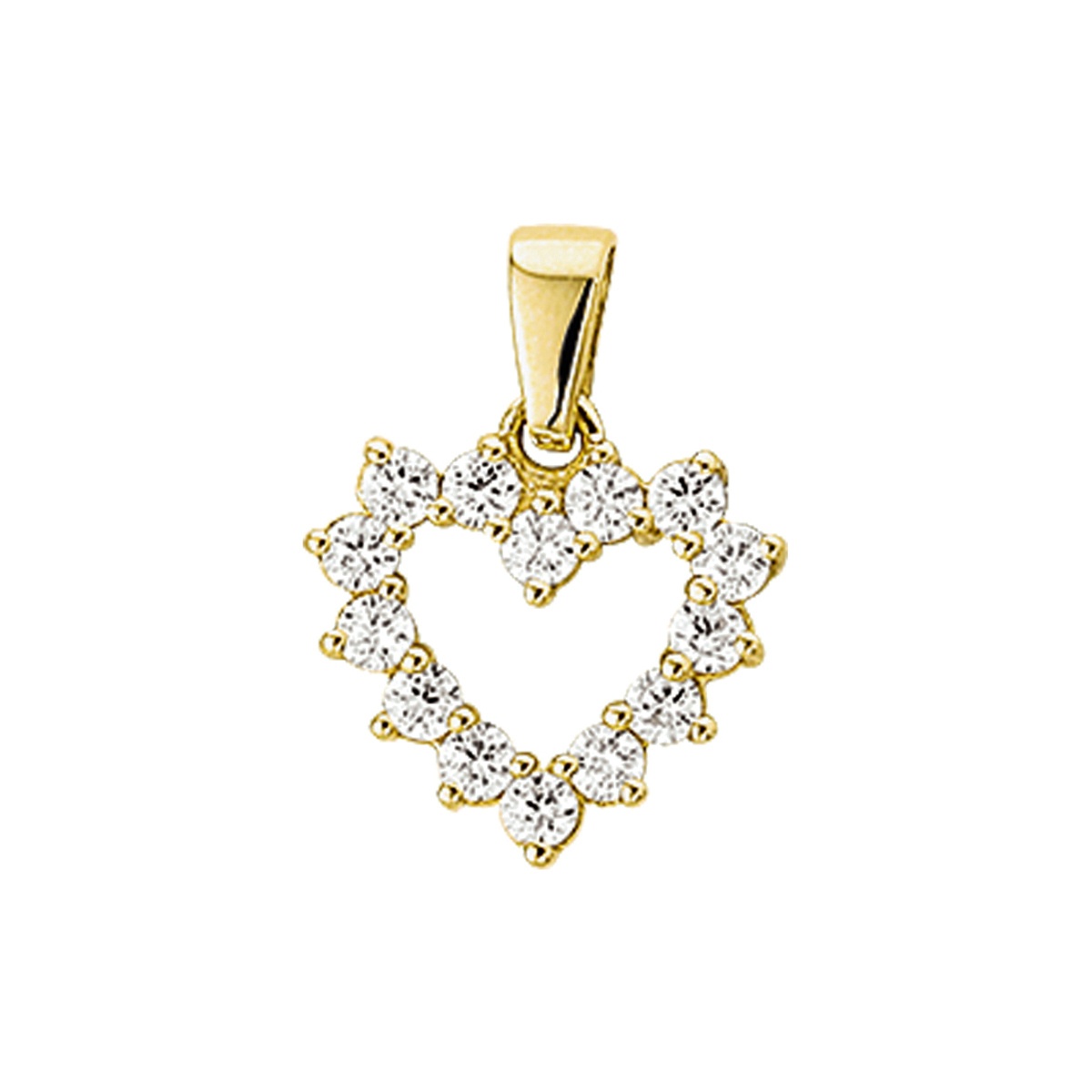 14 krt gouden harthanger met zirkonia 4005758