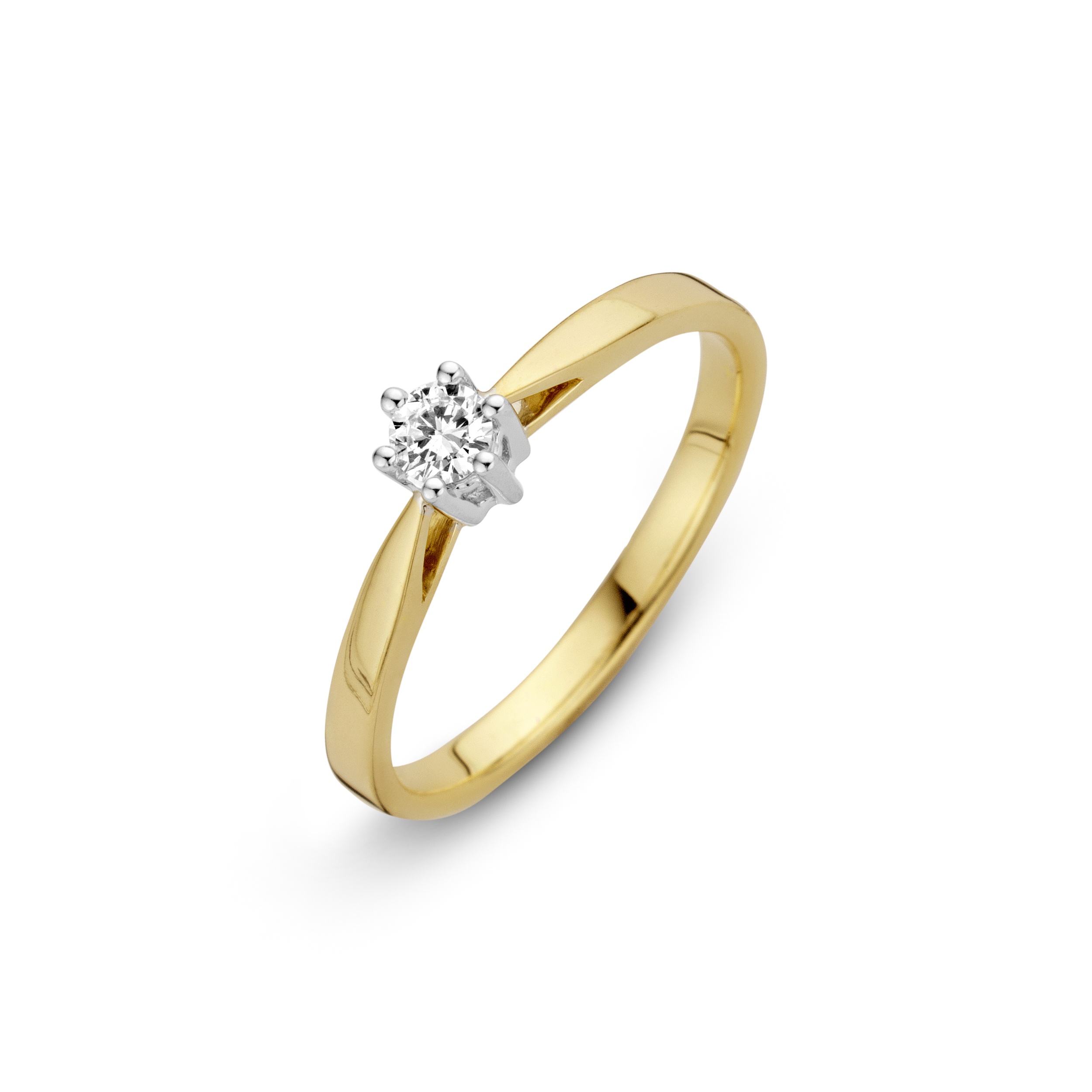 14 krt geelgouden ring met diamant 707202015
