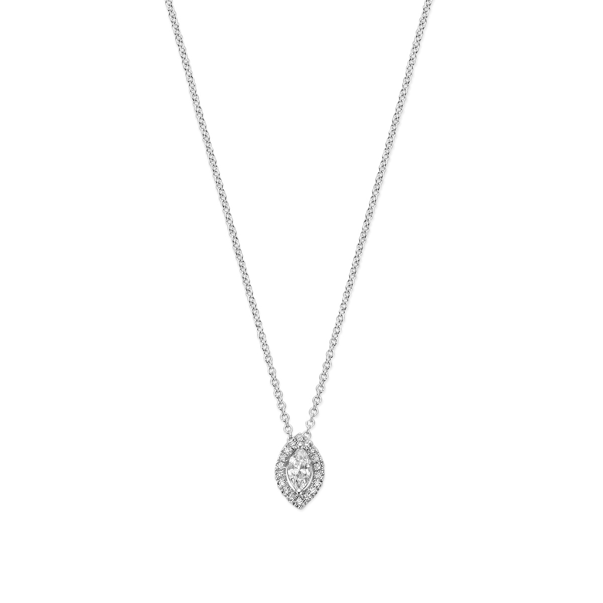 14 krt witgouden collier met diamant 4106426