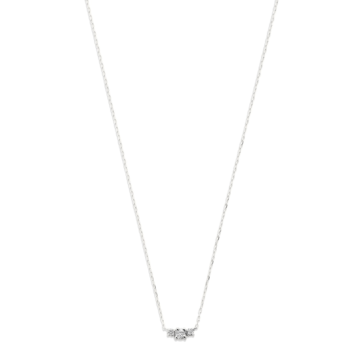 18 krt witgouden collier met 0.14 crt diamant 7100046