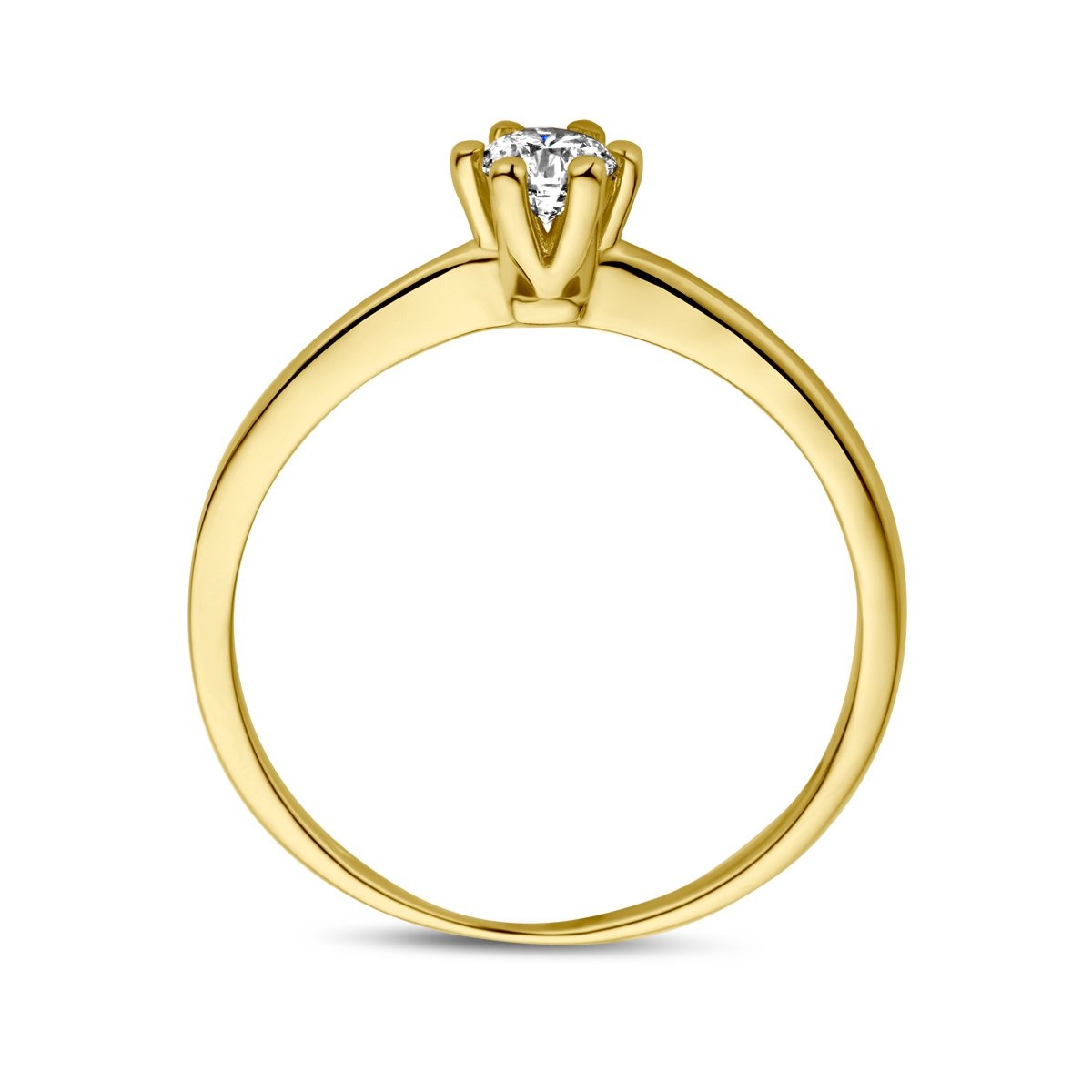 14 krt geelgouden ring met diamant 0.10 crt H / SI 4029130