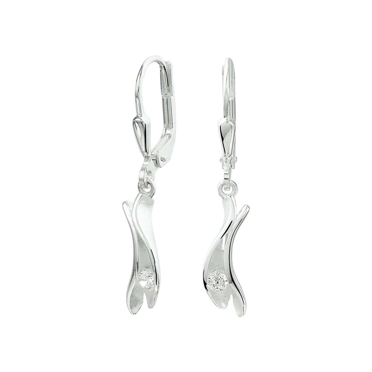 Zilveren oorhangers met zirkonia 1021071