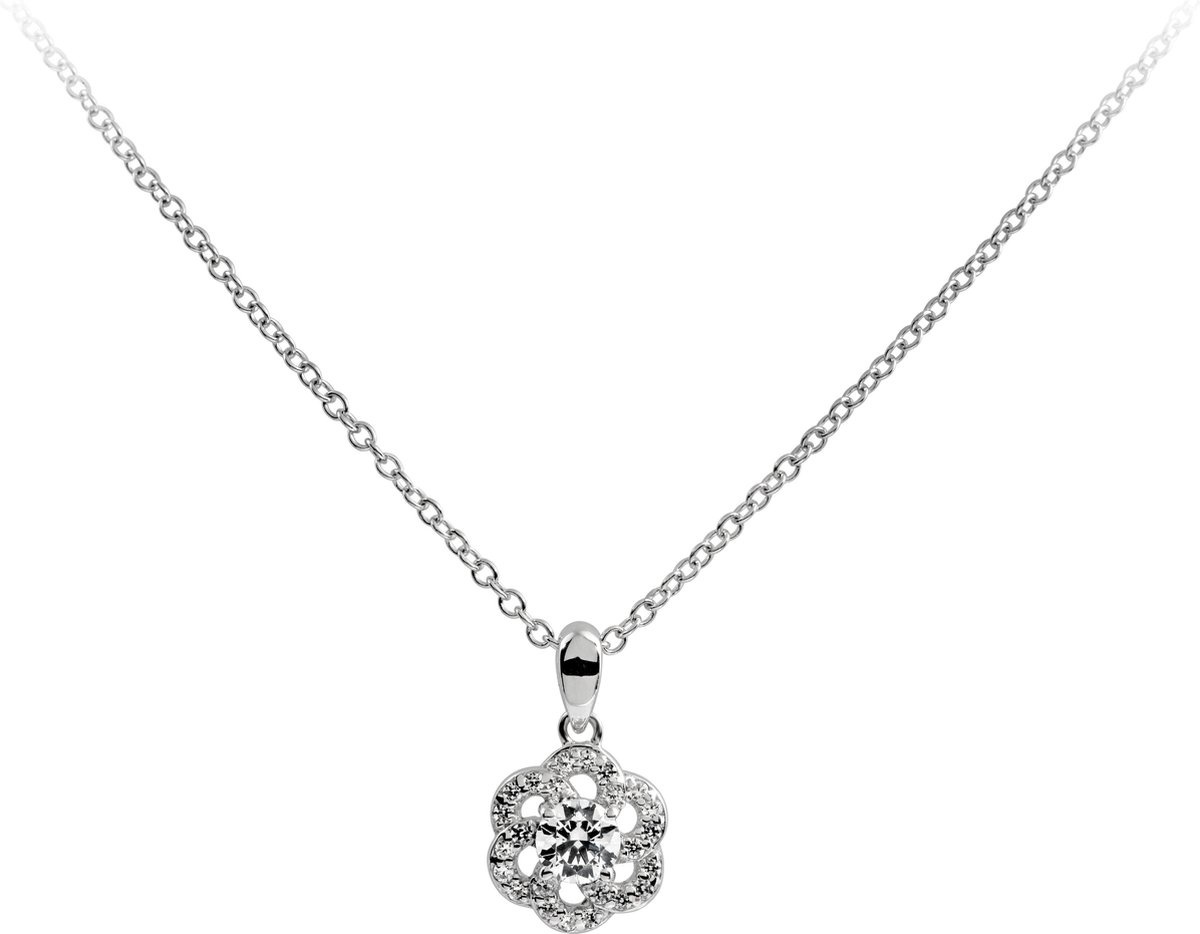 Zilveren collier met hanger met zirkonia 6512901082