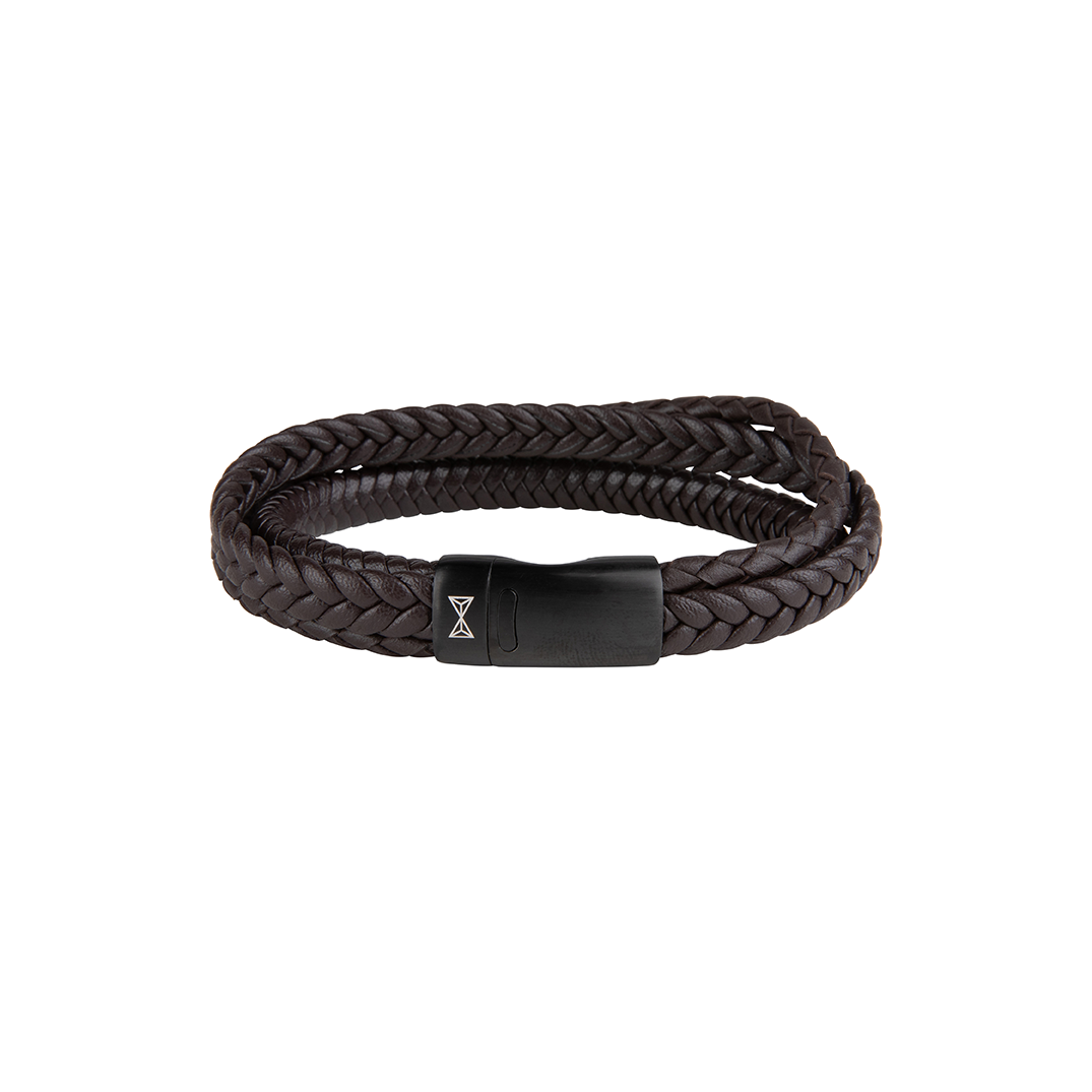 AZE armband Iron Three String Brown-on-Black (21,0cm) AZ-BL002-C-210